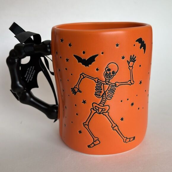 NWT Rae Dunn Trick Or Treat Halloween Coffee Mug Double Sided Orange Black - Picture 4 of 9